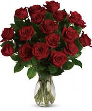 18 Roses Arranged  RED