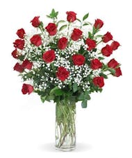 Roses with baby's breath accent - select color