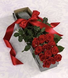 Boxed Roses - select color