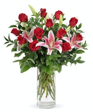 Enchanted Roses & Lilies - Select rose color
