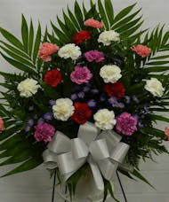 Carnation funeral basket