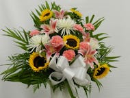 Sunflowers and Lilies Funeral Basket
