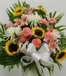 Sunflowers and Lilies Funeral Basket